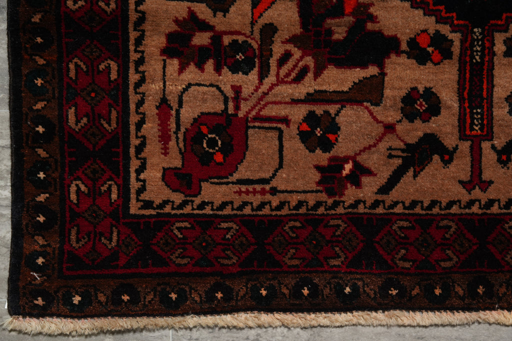 3 x 6 Peacock Birds Tribal Afghan Wool Rug #F-3227