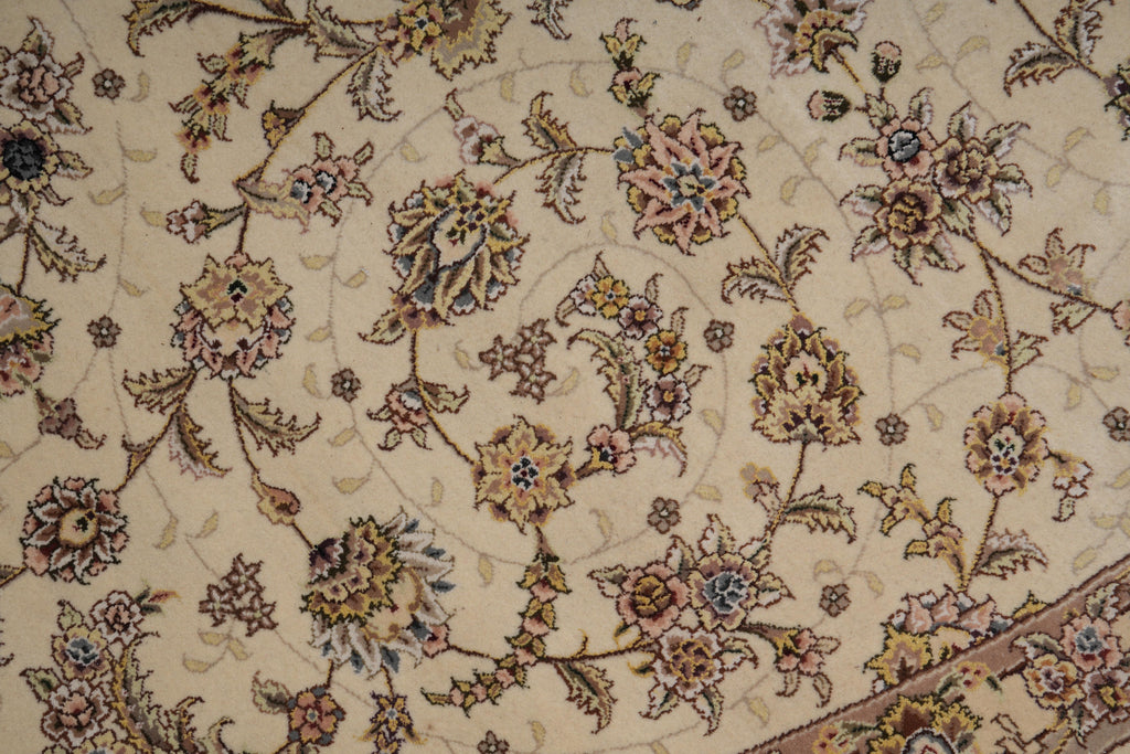 10.0 x 10.0 Round Finely Hand-Knotted Wool and Silk Rug #F-4050