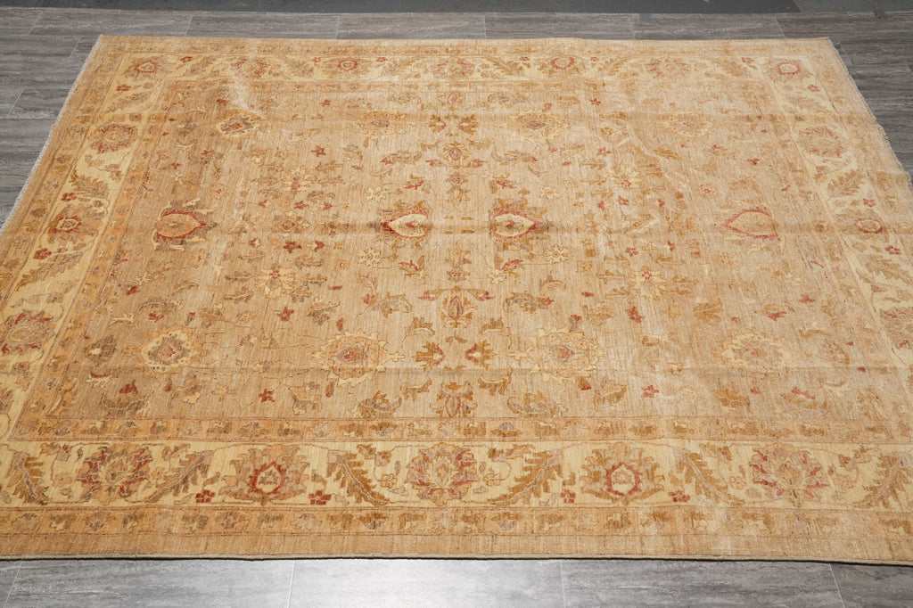 8 x 9.5 New Handmade Zigler Chobi Peshawar Rug Neutrals #PIX-11574