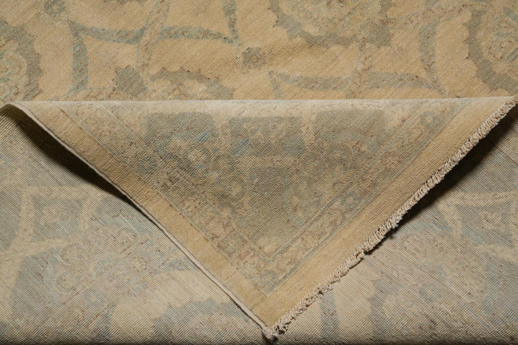 7 x 10.1 Transitional Handmade Chobi Peshawar Rug Natural Wool #B-77533