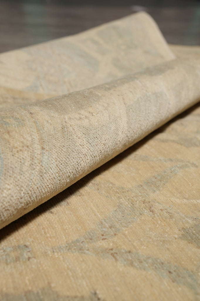 7 x 10.1 Transitional Handmade Chobi Peshawar Rug Natural Wool #B-77533