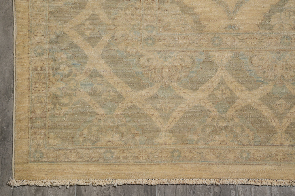 7 x 10.1 Transitional Handmade Chobi Peshawar Rug Natural Wool #B-77533