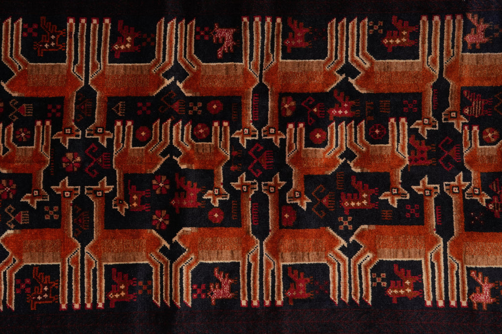 3 x 5.5 Tribal Afghan Rug Animal Motif #F-3226