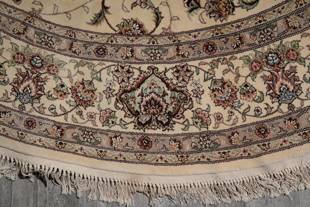 9.0 x 9.0 Round Fine Handmade Wool and Silk Rug #F-4051