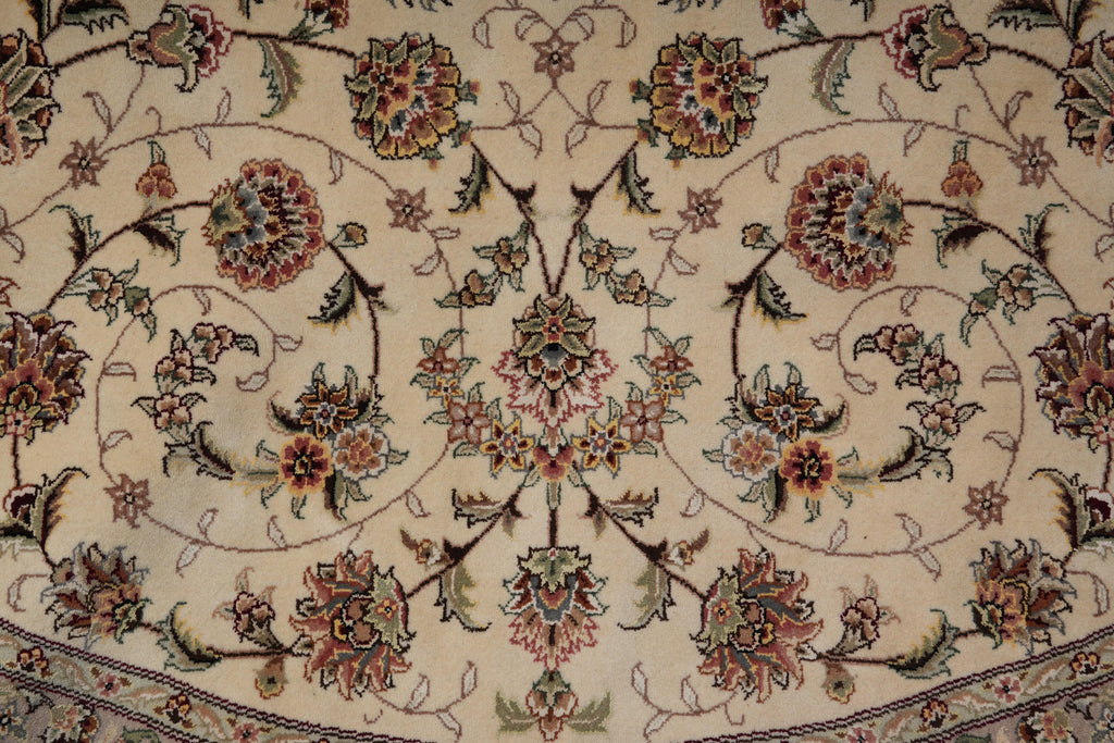 9.0 x 9.0 Round Fine Handmade Wool and Silk Rug #F-4051