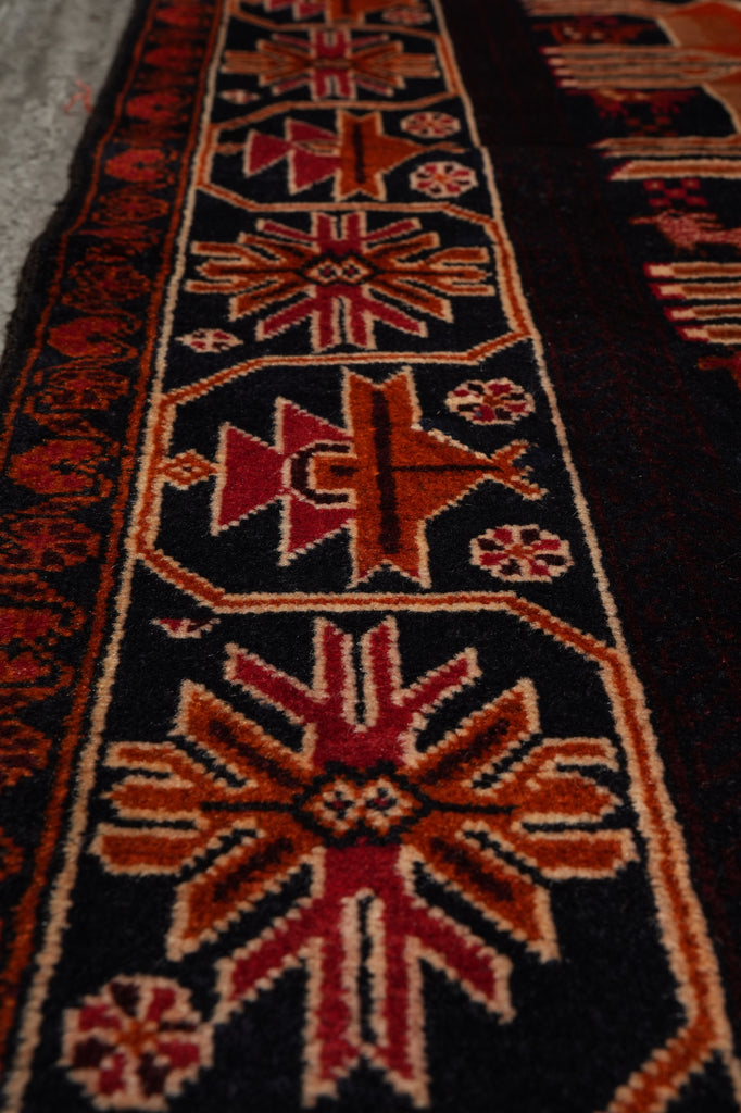3 x 5.5 Tribal Afghan Rug Animal Motif #F-3226