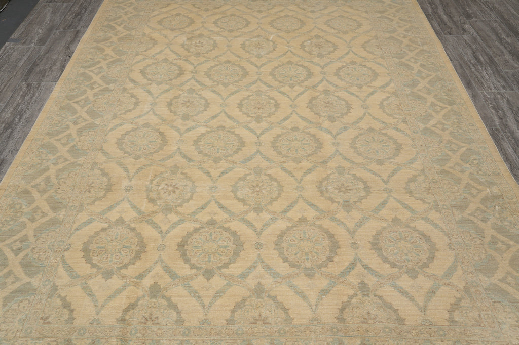 7 x 10.1 Transitional Handmade Chobi Peshawar Rug Natural Wool #B-77533