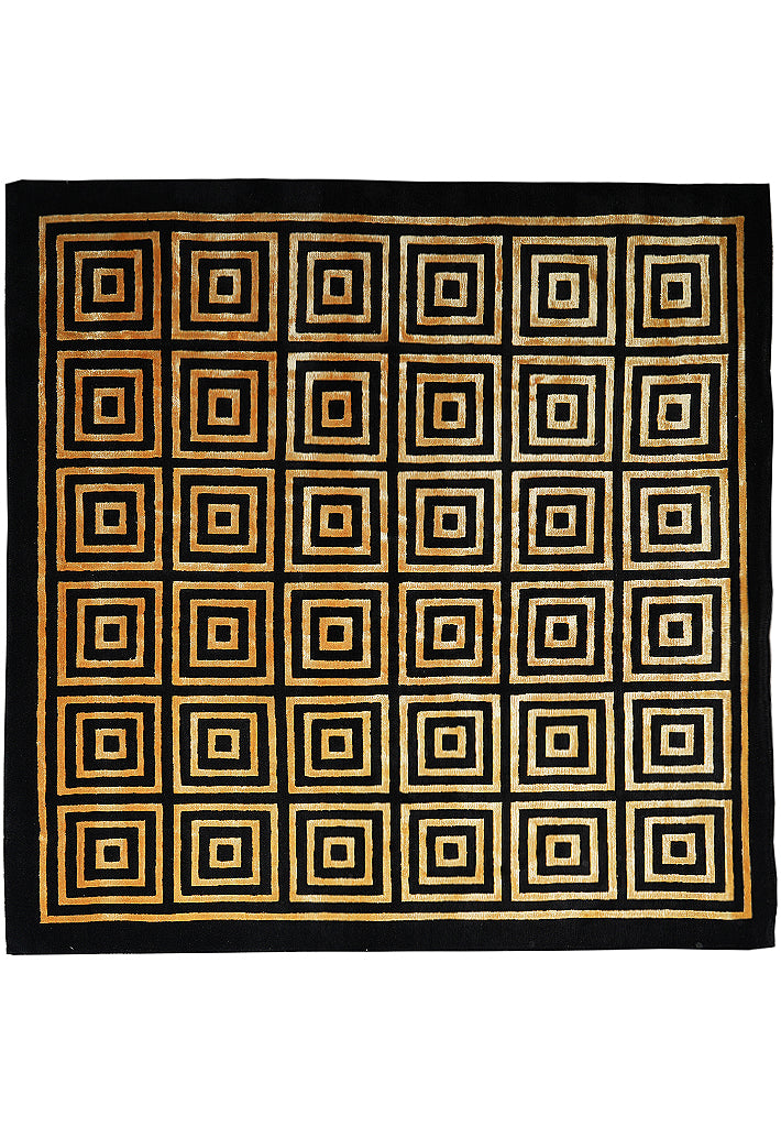 6.6 x 6.6 Square Handmade Wool Modern Rug #F-4053