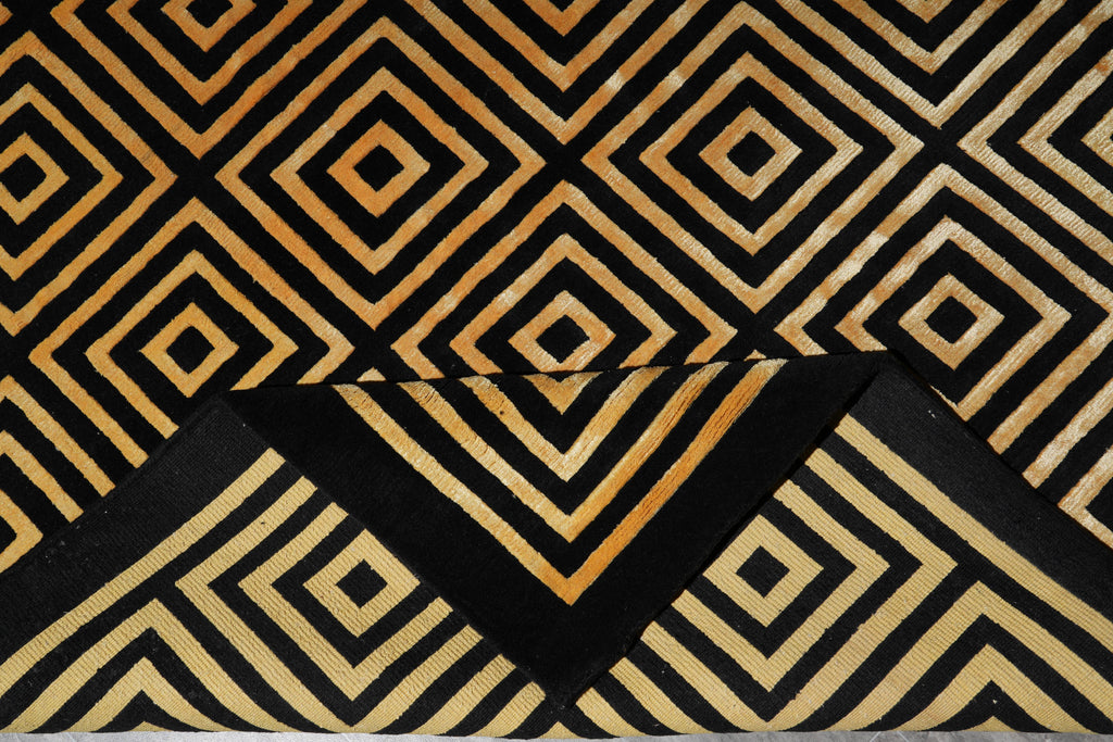 6.6 x 6.6 Square Handmade Wool Modern Rug #F-4053