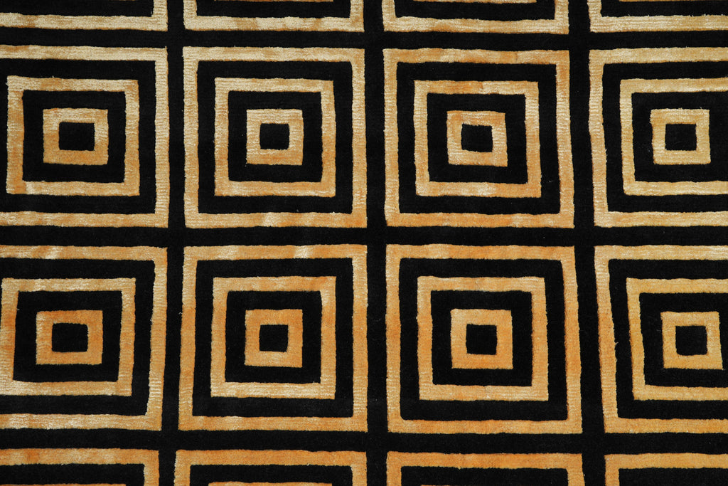 6.6 x 6.6 Square Handmade Wool Modern Rug #F-4053