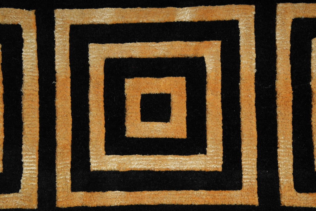 6.6 x 6.6 Square Handmade Wool Modern Rug #F-4053