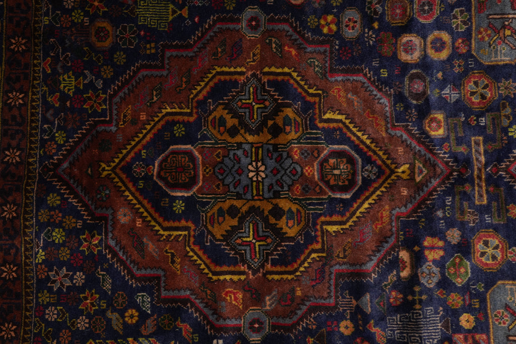 4 x 7.5 Tribal Love Birds Afghan Rug #F-3229