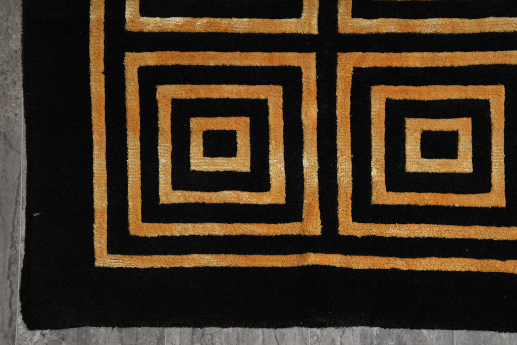 6.6 x 6.6 Square Handmade Wool Modern Rug #F-4053