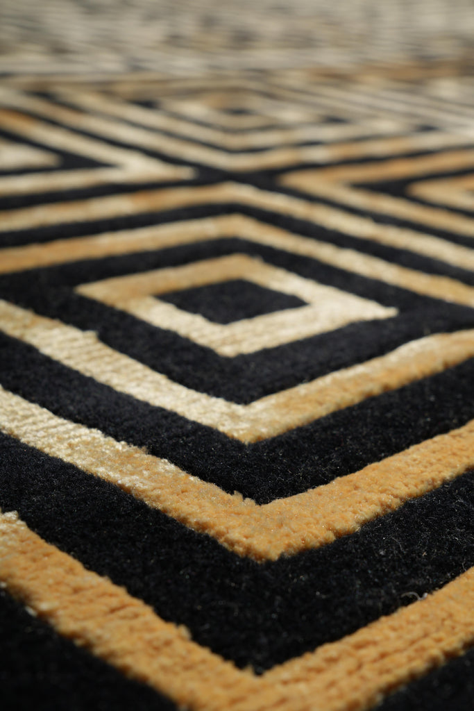 6.6 x 6.6 Square Handmade Wool Modern Rug #F-4053