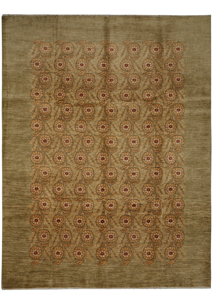 8x 10 Green Handmade Agra Rug Trasitional Modren #F-4402