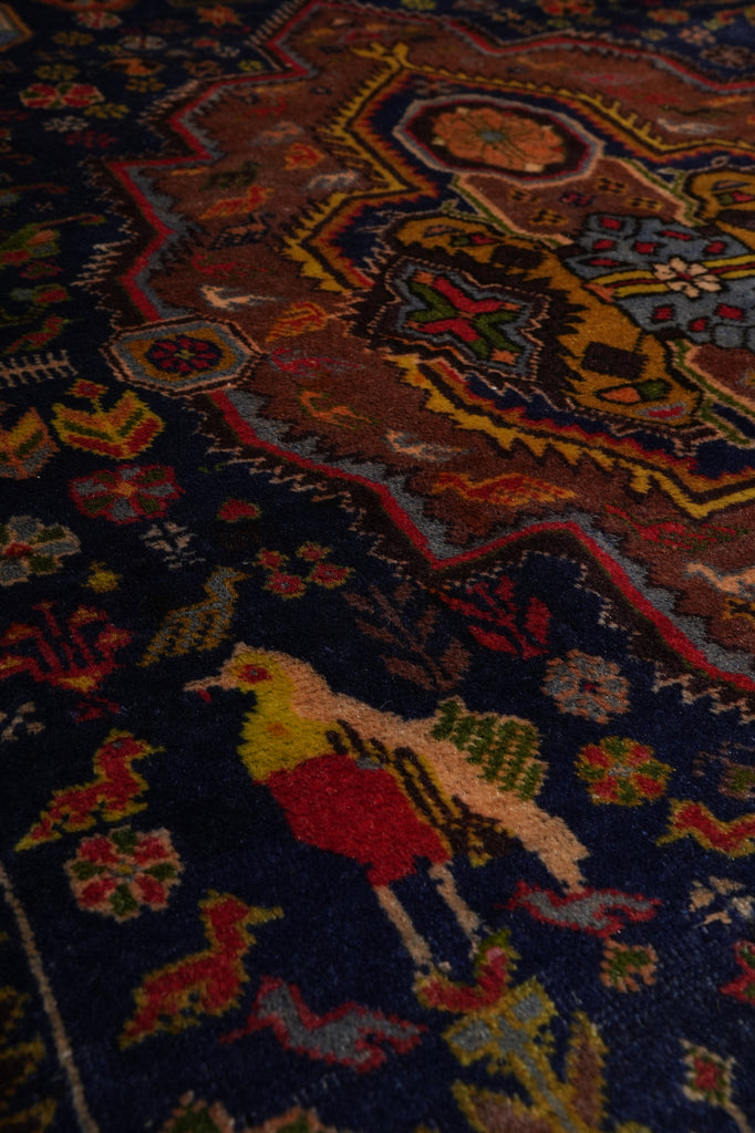 4 x 7.5 Tribal Love Birds Afghan Rug #F-3229