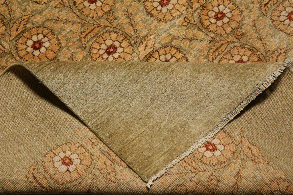 8x 10 Green Handmade Agra Rug Trasitional Modren #F-4402