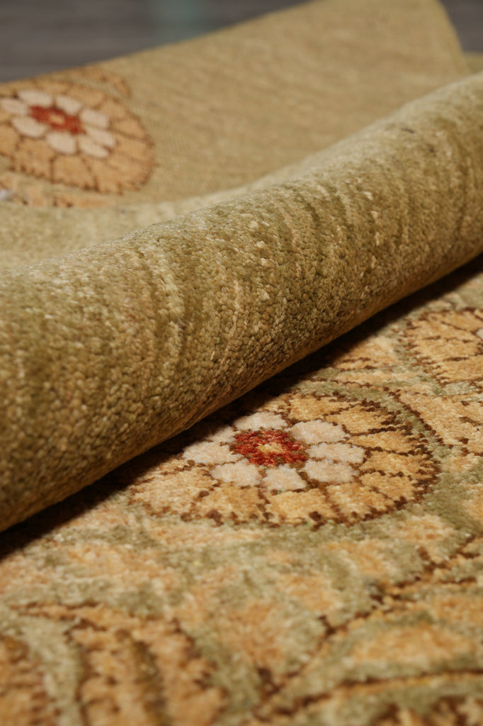 8x 10 Green Handmade Agra Rug Trasitional Modren #F-4402