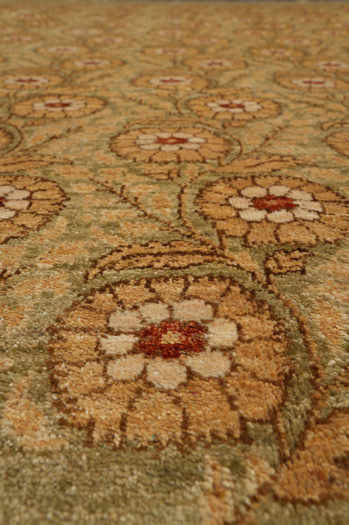 8x 10 Green Handmade Agra Rug Trasitional Modren #F-4402