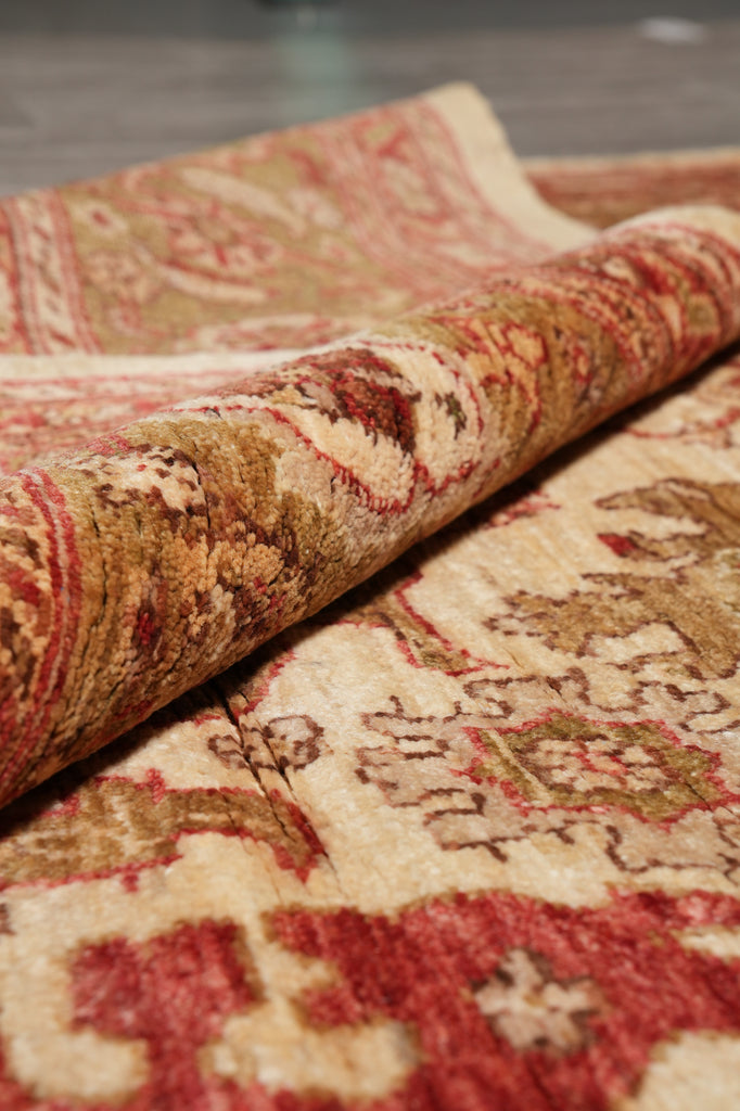 7.9 x 9.9 Chobi Peshawar Rug Beige Green #F-4404