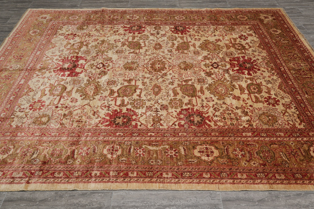 7.9 x 9.9 Chobi Peshawar Rug Beige Green #F-4404