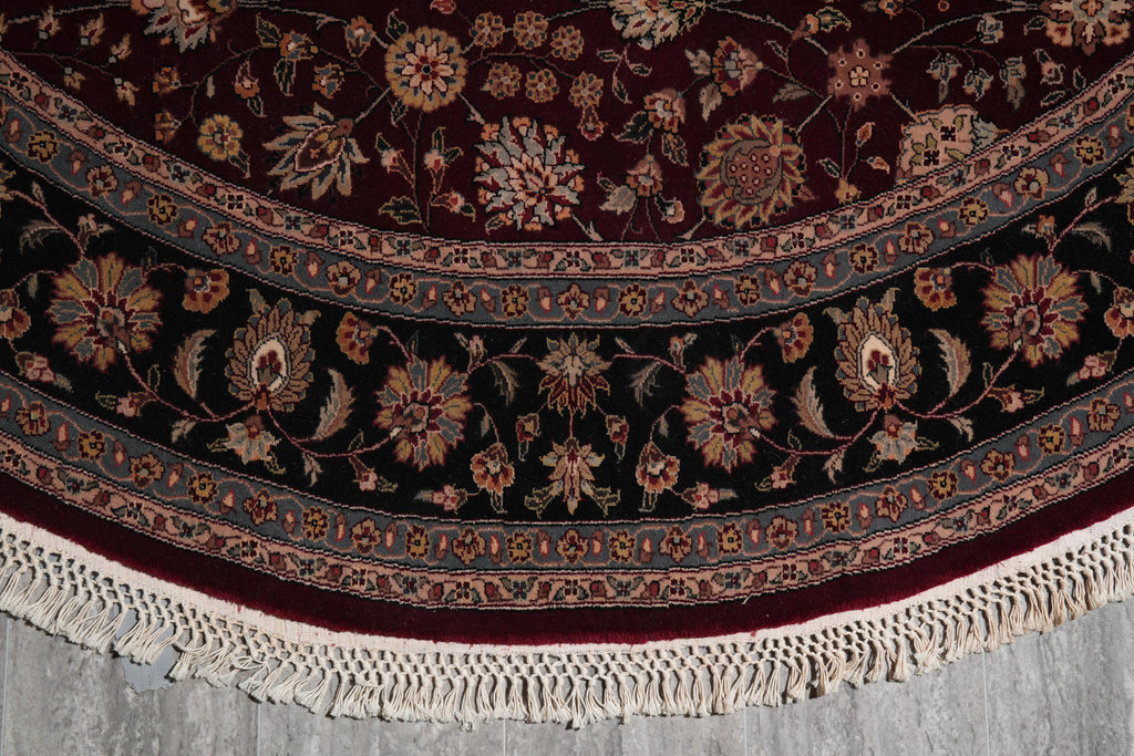 7.0 x 7.0 Round Fine Wool and Silk High Quality Handmade Rug #F-4055