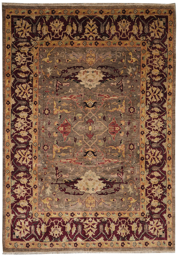 8.4 x 10 Quality Handmade Chobi Peshawar Rug Brown Burgundy #LA-52993