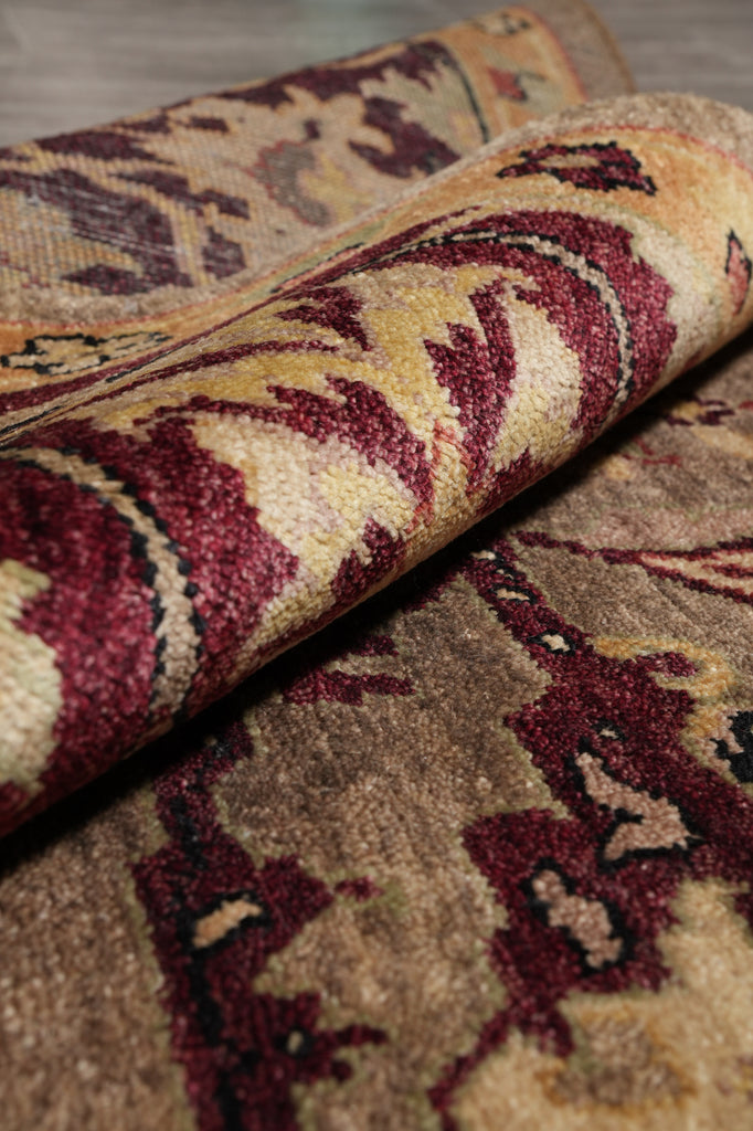 8.4 x 10 Quality Handmade Chobi Peshawar Rug Brown Burgundy #LA-52993