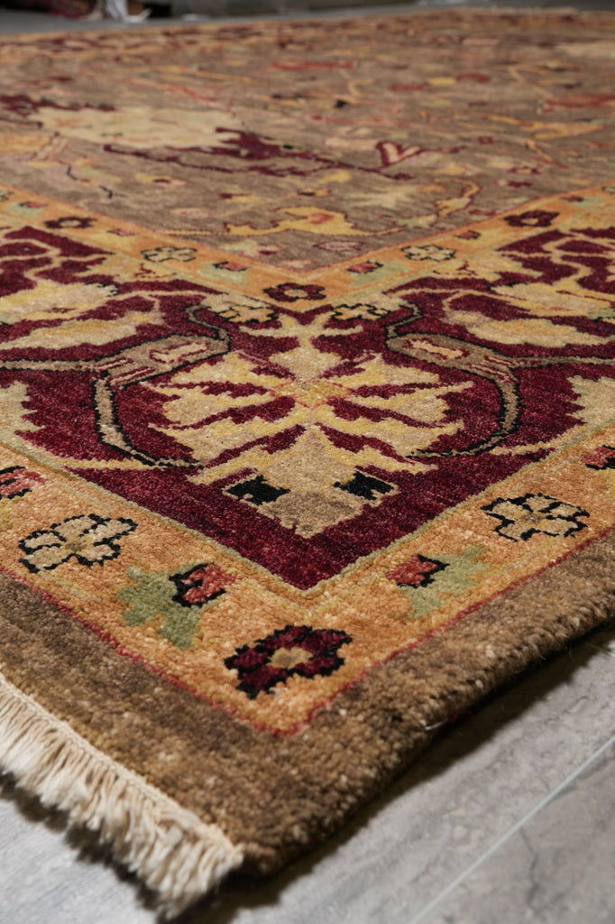8.4 x 10 Quality Handmade Chobi Peshawar Rug Brown Burgundy #LA-52993