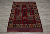 Load image into Gallery viewer, 4.4 x 6 Handmade Art and Craft Pictorial Animal Motif Afghan Wool Rug #F-3231