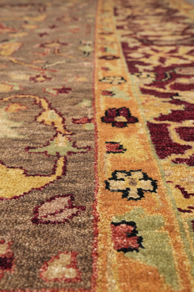 8.4 x 10 Quality Handmade Chobi Peshawar Rug Brown Burgundy #LA-52993