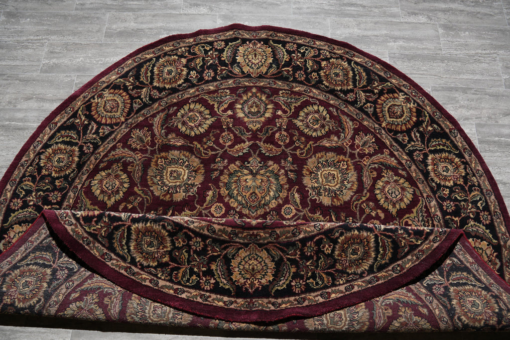7.9 x 7.9 Round Jaipur Rug Dense Wool Burgundy #F-4056