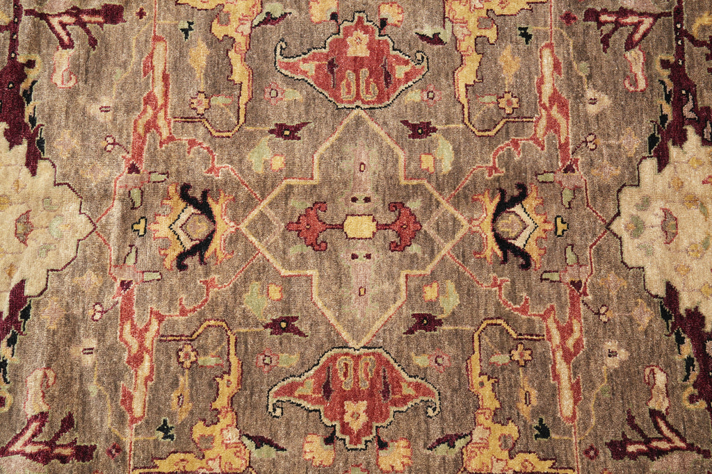 8.4 x 10 Quality Handmade Chobi Peshawar Rug Brown Burgundy #LA-52993