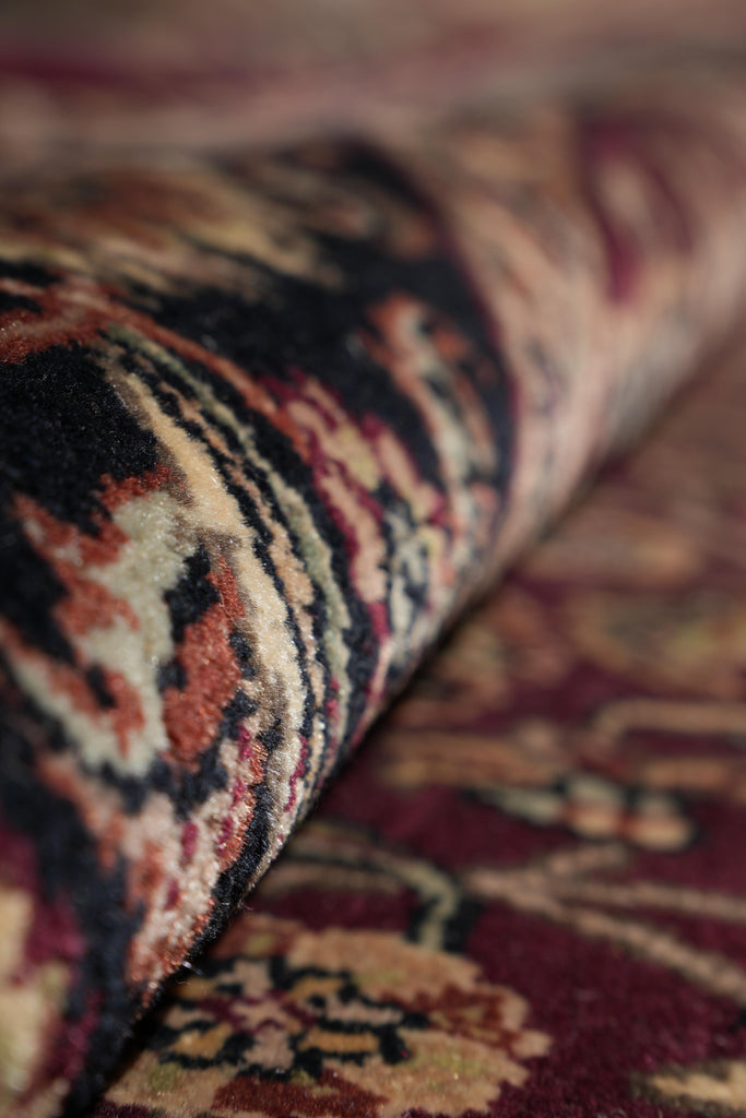 7.9 x 7.9 Round Jaipur Rug Dense Wool Burgundy #F-4056