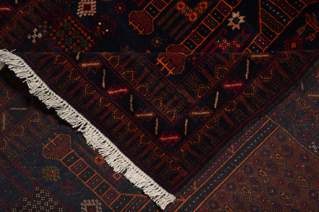 4 x 7 Handmade Wool Afghan Tribal Rug Art and Craft Animals #F-3233