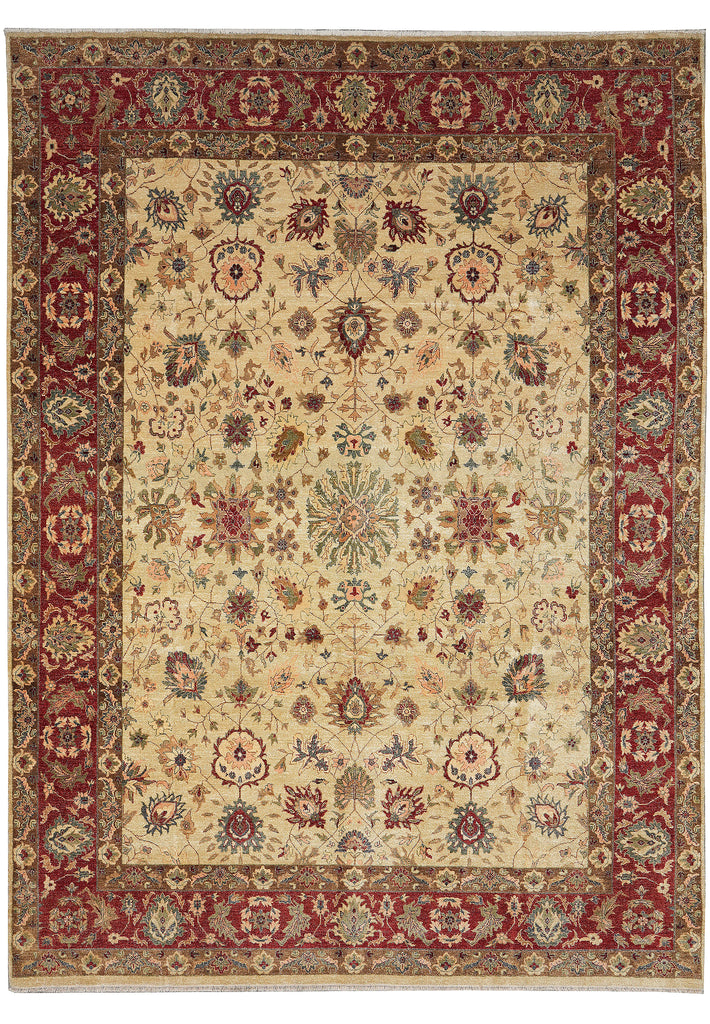 8 x 11.9 Quality Natural Wool Vegie Dye Handmade Agra Rug #LA-52922
