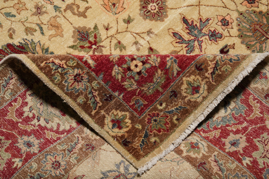 8 x 11.9 Quality Natural Wool Vegie Dye Handmade Agra Rug #LA-52922