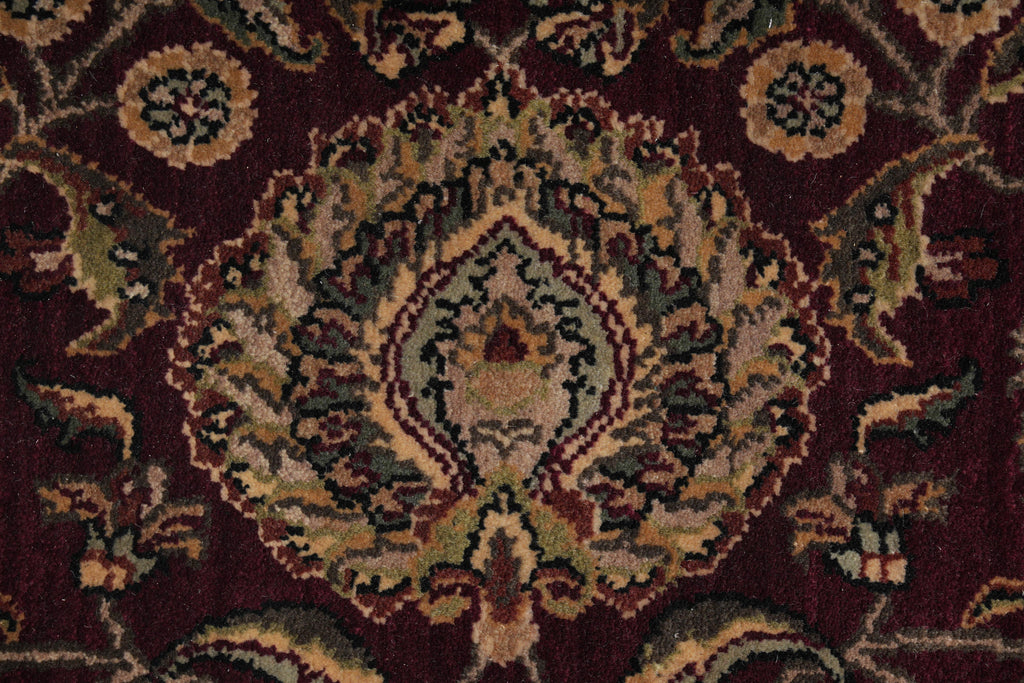 7.9 x 7.9 Round Jaipur Rug Dense Wool Burgundy #F-4056