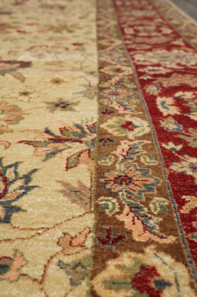 8 x 11.9 Quality Natural Wool Vegie Dye Handmade Agra Rug #LA-52922