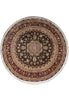 Load image into Gallery viewer, 7.1 x 7.1 Round FIne weave Quality Wool and Silk Rug Burgundy Black #F-4057