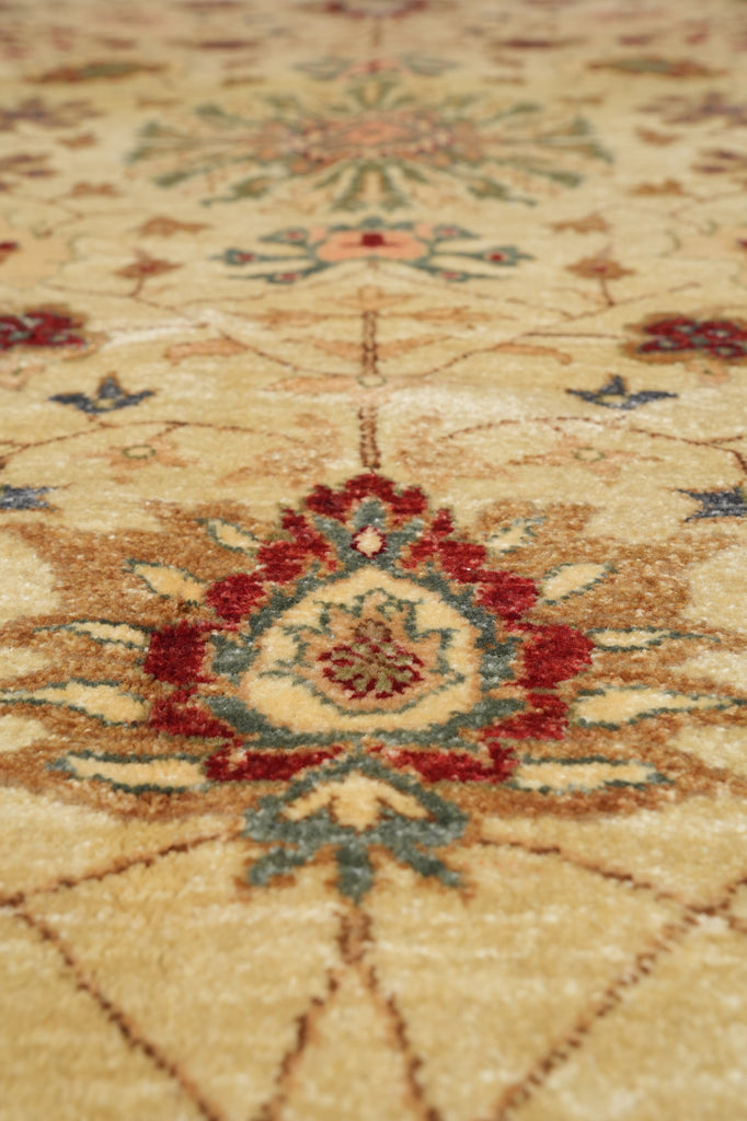 8 x 11.9 Quality Natural Wool Vegie Dye Handmade Agra Rug #LA-52922