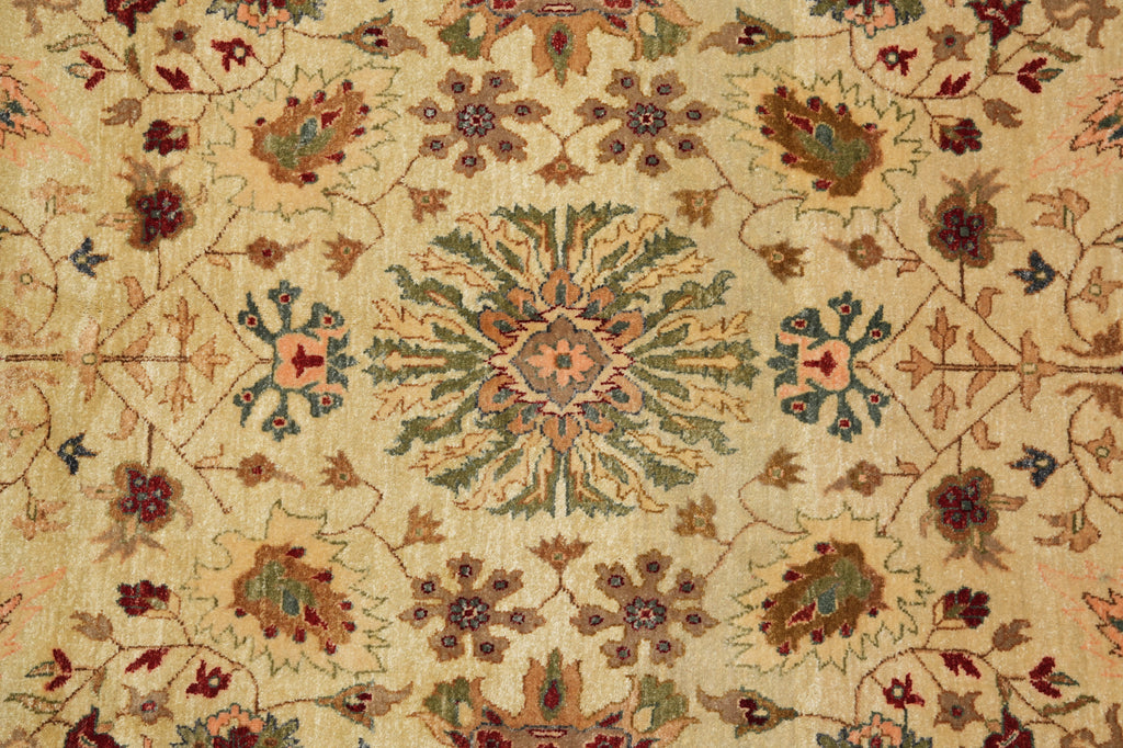 8 x 11.9 Quality Natural Wool Vegie Dye Handmade Agra Rug #LA-52922