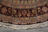 Load image into Gallery viewer, 7.1 x 7.1 Round FIne weave Quality Wool and Silk Rug Burgundy Black #F-4057