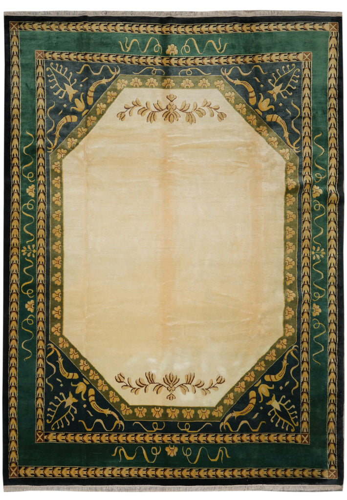 10.5 x 13.10 Transitional Handmade Wool Rug Plain Field #F-4405