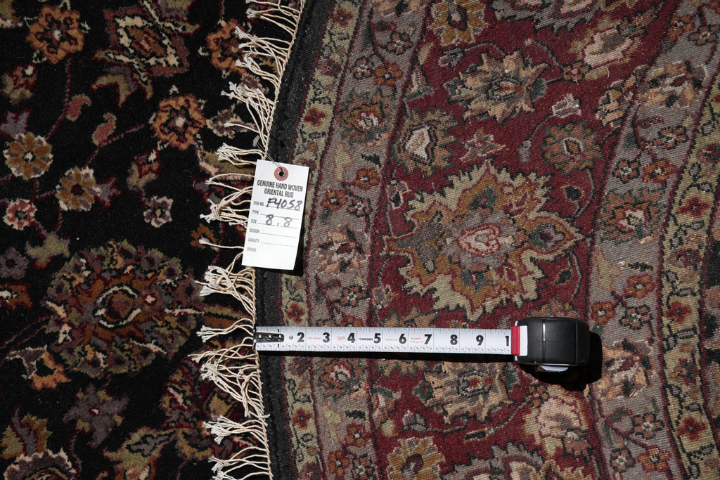 8.0 x 8.0 Round Quality Jaipur Rug Dense Wool Black #F-4058