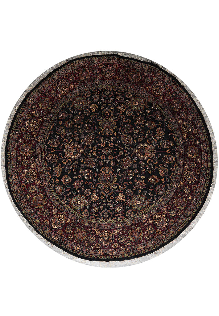 8.0 x 8.0 Round Quality Jaipur Rug Dense Wool Black #F-4058