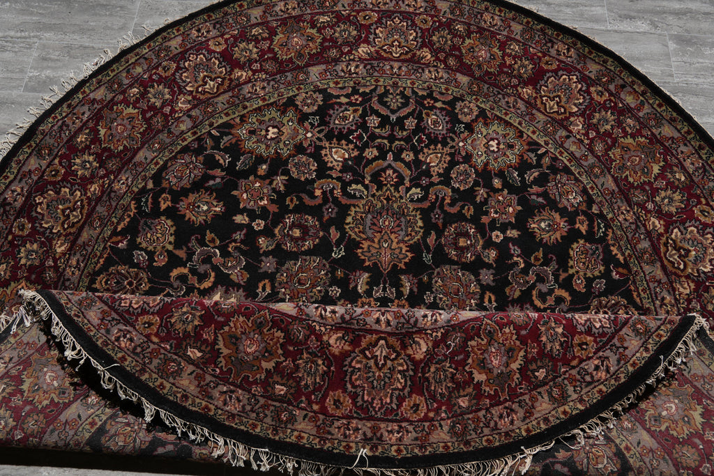 8.0 x 8.0 Round Quality Jaipur Rug Dense Wool Black #F-4058