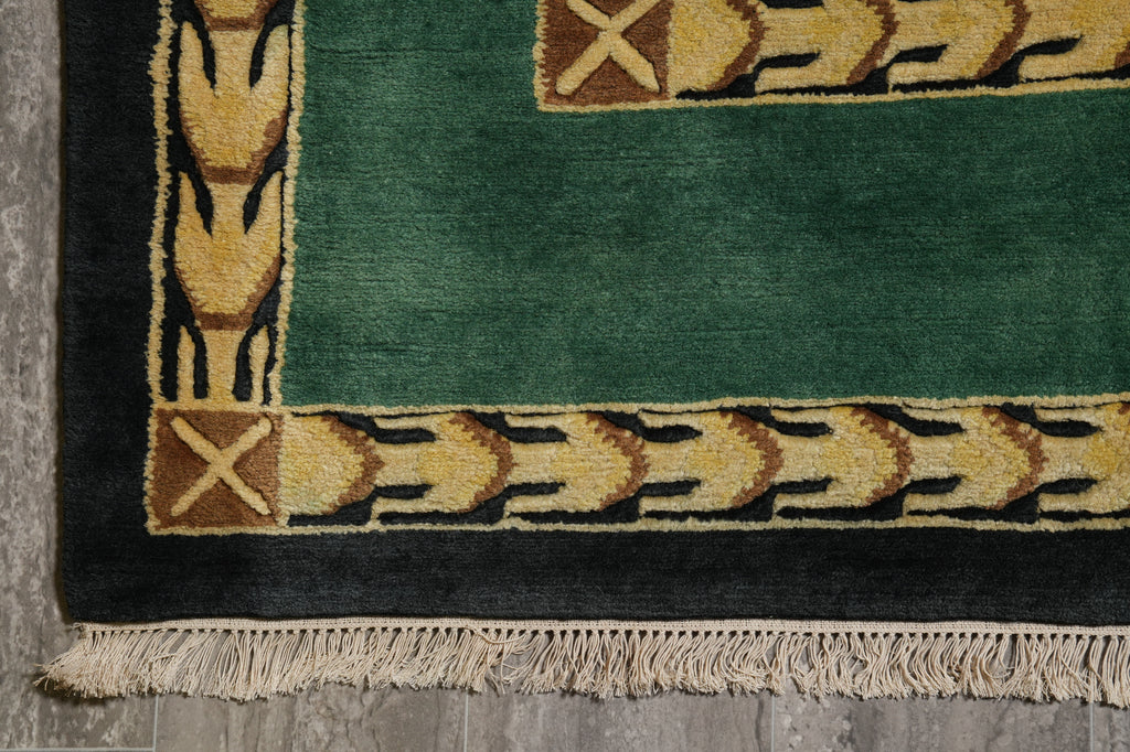 10.5 x 13.10 Transitional Handmade Wool Rug Plain Field #F-4405