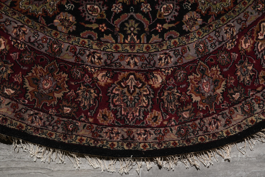 8.0 x 8.0 Round Quality Jaipur Rug Dense Wool Black #F-4058