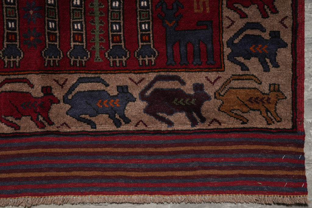 4.3 x 6 Interesting Handmade Tribal Rug #F-3231a